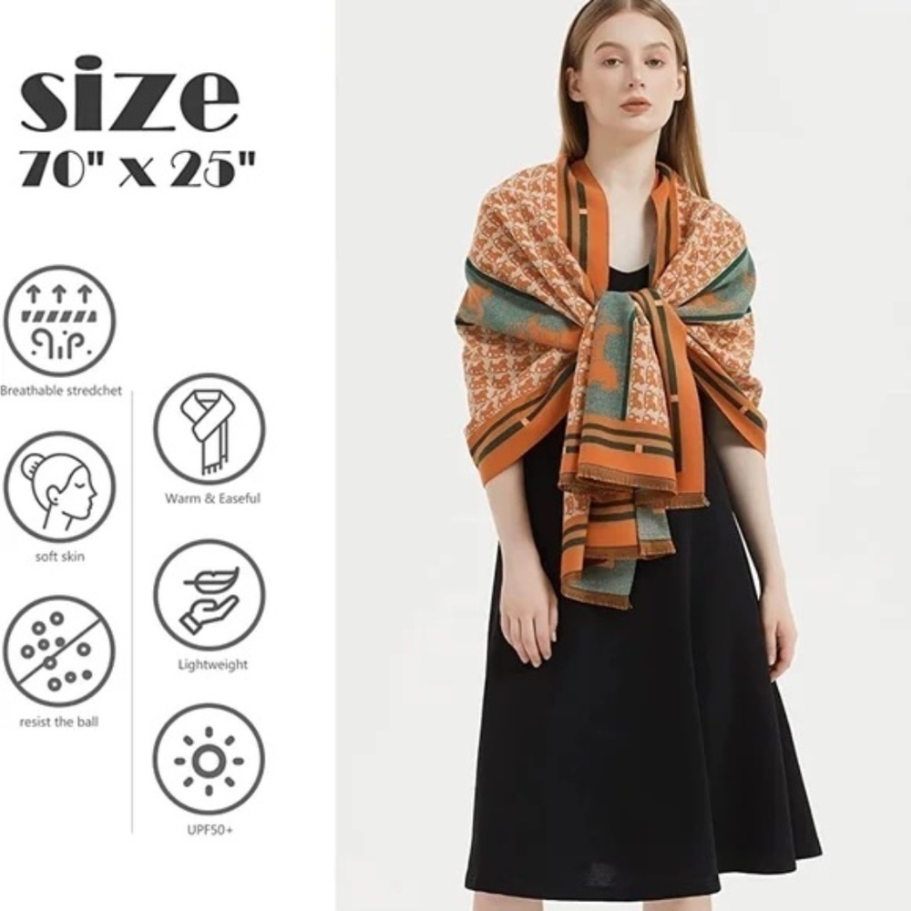 LIFWARM Scarf for Women Shawl and Wrap for Evening Dresses Pashmina Scarves - Picture 4 of 5